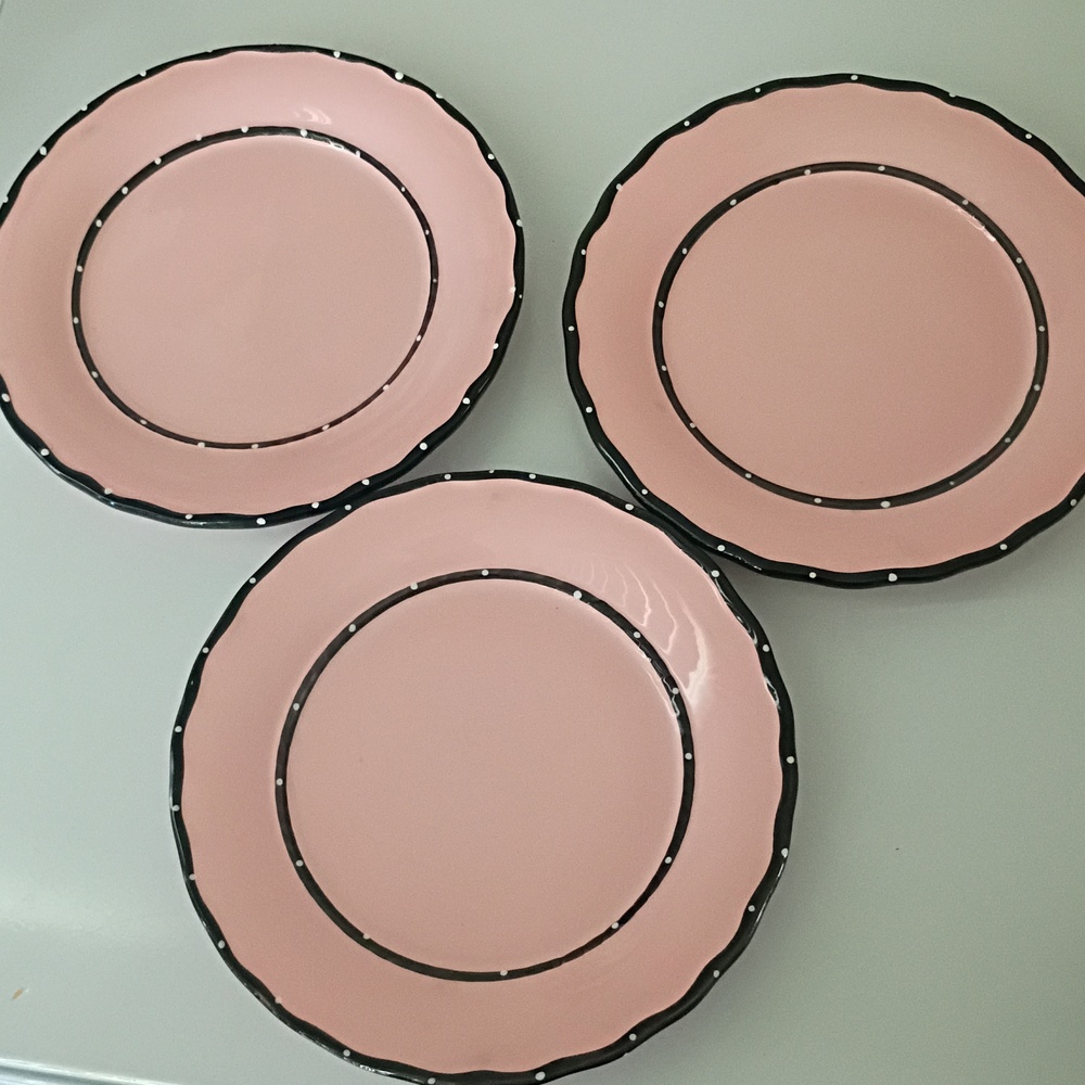 There's Only 3 But Oh So Rare "Country French" Or "Happy Eating" Plates